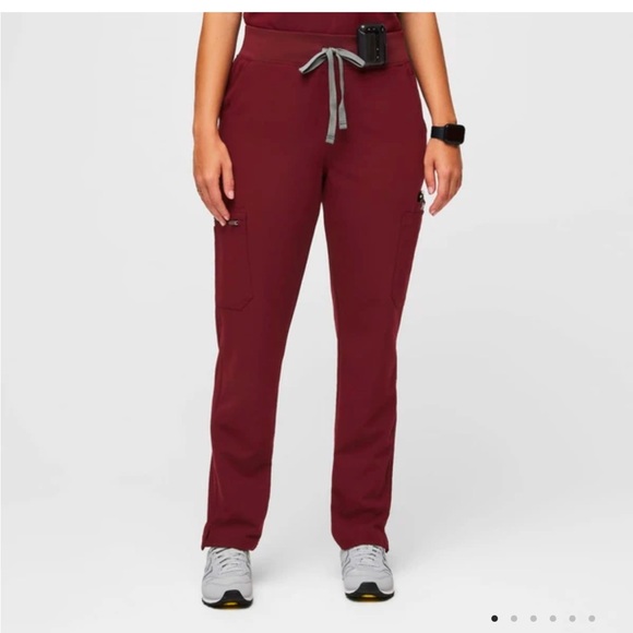 Figs Pants - Figs Yola Skinny Scrub Pants in burgundy